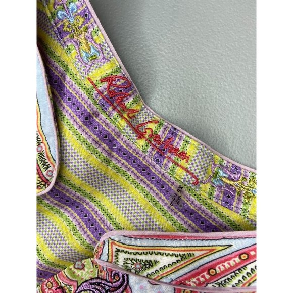 Robert Graham women's XS jolie patterned long sleeve‎ lightweight tunic blouse - Picture 3 of 8